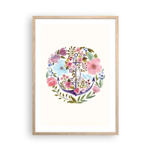 Affisch i ram av ljusek - En seglares goda sömn - 50x70 cm