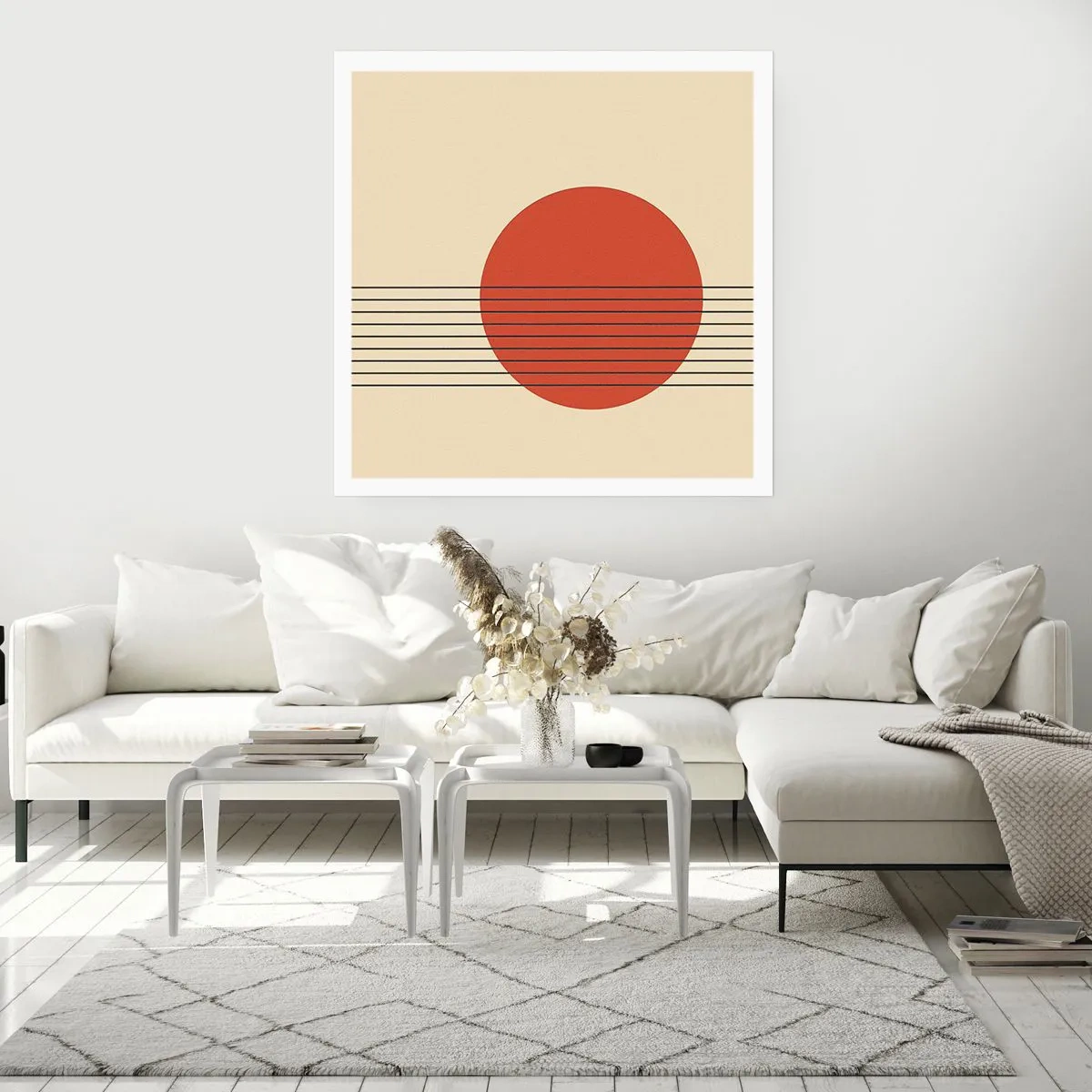 Affisch - Cirkel och linjer - 50x50 cm