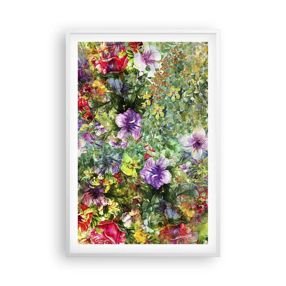 Affisch i vit ram - Ta en dopp i blommorna - 61x91 cm