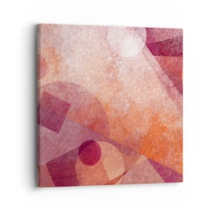 Canvastavla - Bild på duk - Geometriska omvandlingar i rosa - 30x30 cm