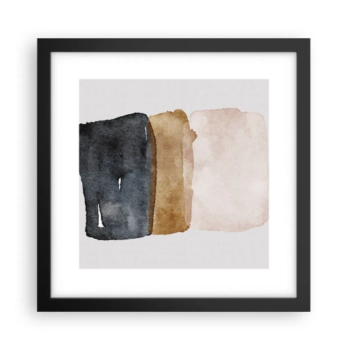 Affisch i svart ram - Komposition av jordens färger - 30x30 cm