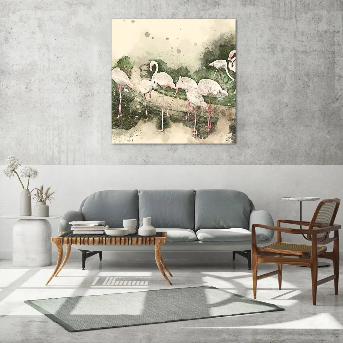 Glastavla - Bild på glas - Exotisk dröm - 50x50 cm