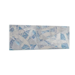 Glastavla - Bild på glas - I en gråblå labyrint - 140x50 cm