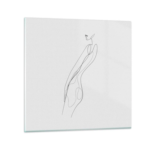 Glastavla - Bild på glas - Bara en utfästelse - 50x50 cm