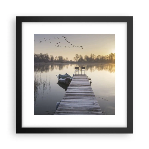 Affisch i svart ram - Kommer tillbaka om en viss tid - 30x30 cm