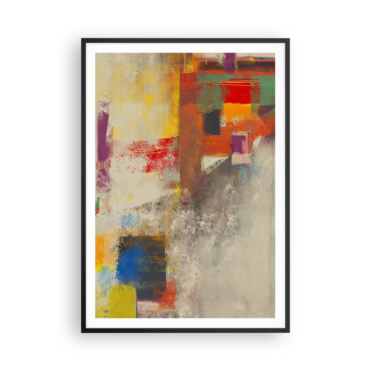 Affisch i svart ram - Färgernas geometri - 70x100 cm