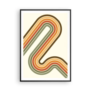 Affisch i svart ram - Zig-zack mot målet - 70x100 cm