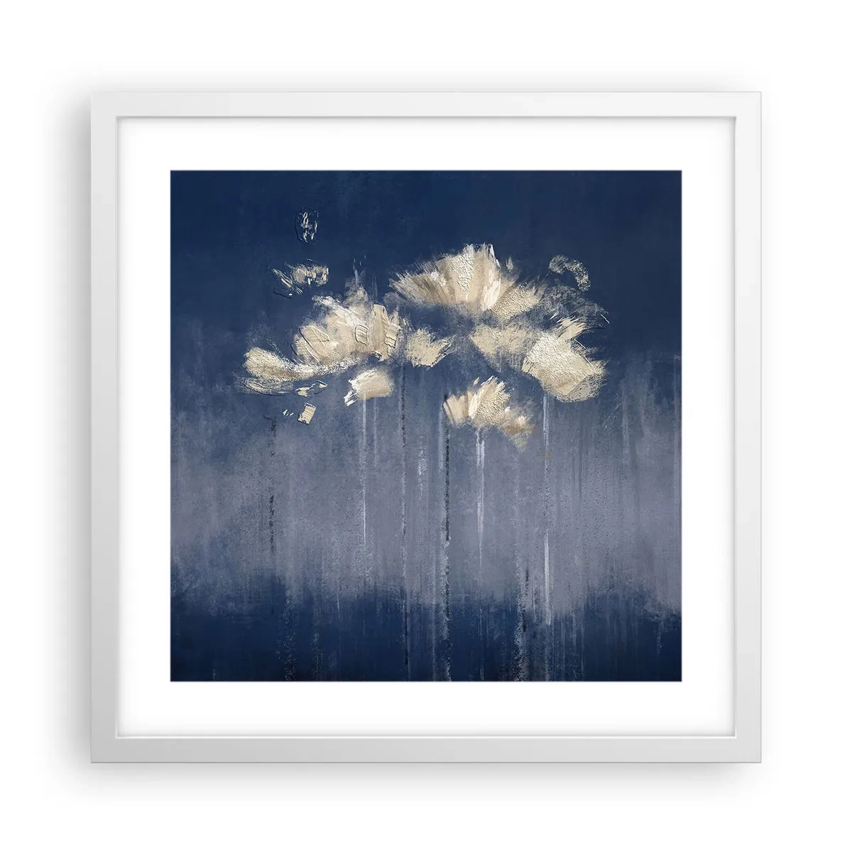 Affisch i vit ram - Som kronblad i vinden - 40x40 cm