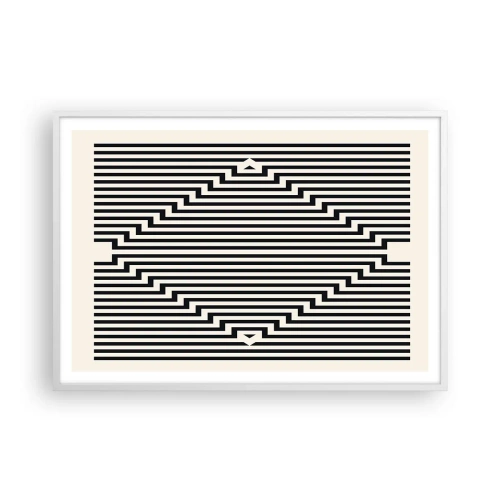 Affisch i vit ram - Geometrisk illusion - 100x70 cm