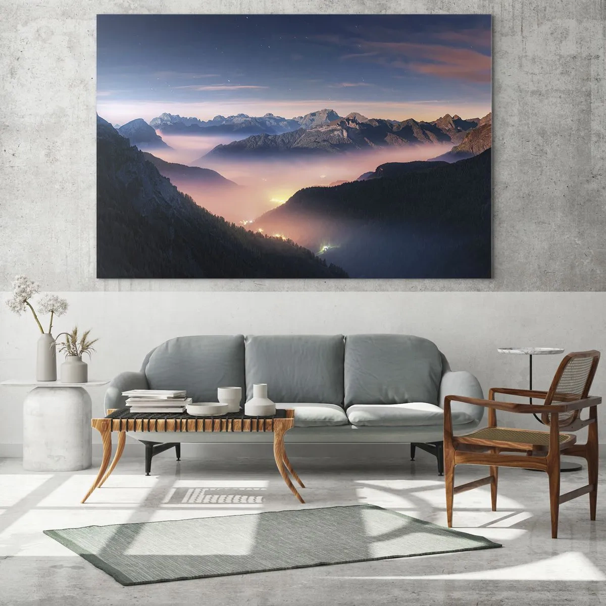 Glastavla - Bild på glas - Ljus i dalarna - 120x50 cm