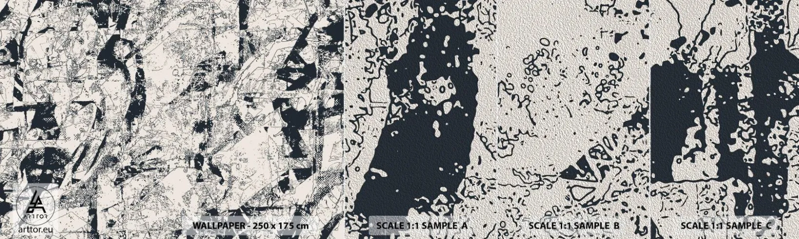 Provbit av fototapet Premium Sand - Motsatsernas interpenetration - Abstraktion, Bit, Collage - 100x30 cm