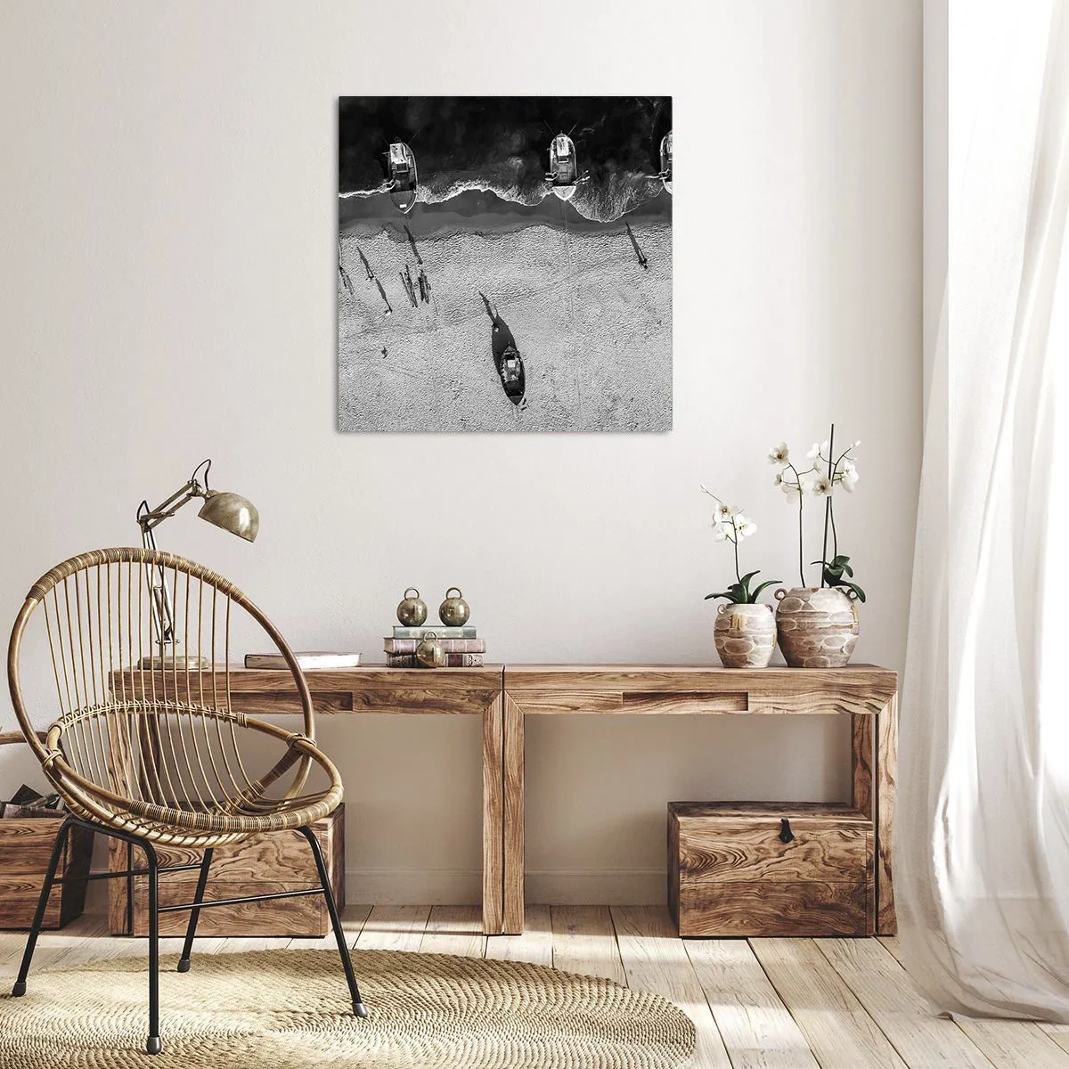Canvastavla - Bild på duk - Fortfarande på stranden... - 60x60 cm