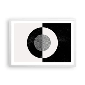 Affisch i vit ram - Harmoni i svart och vitt - 70x50 cm