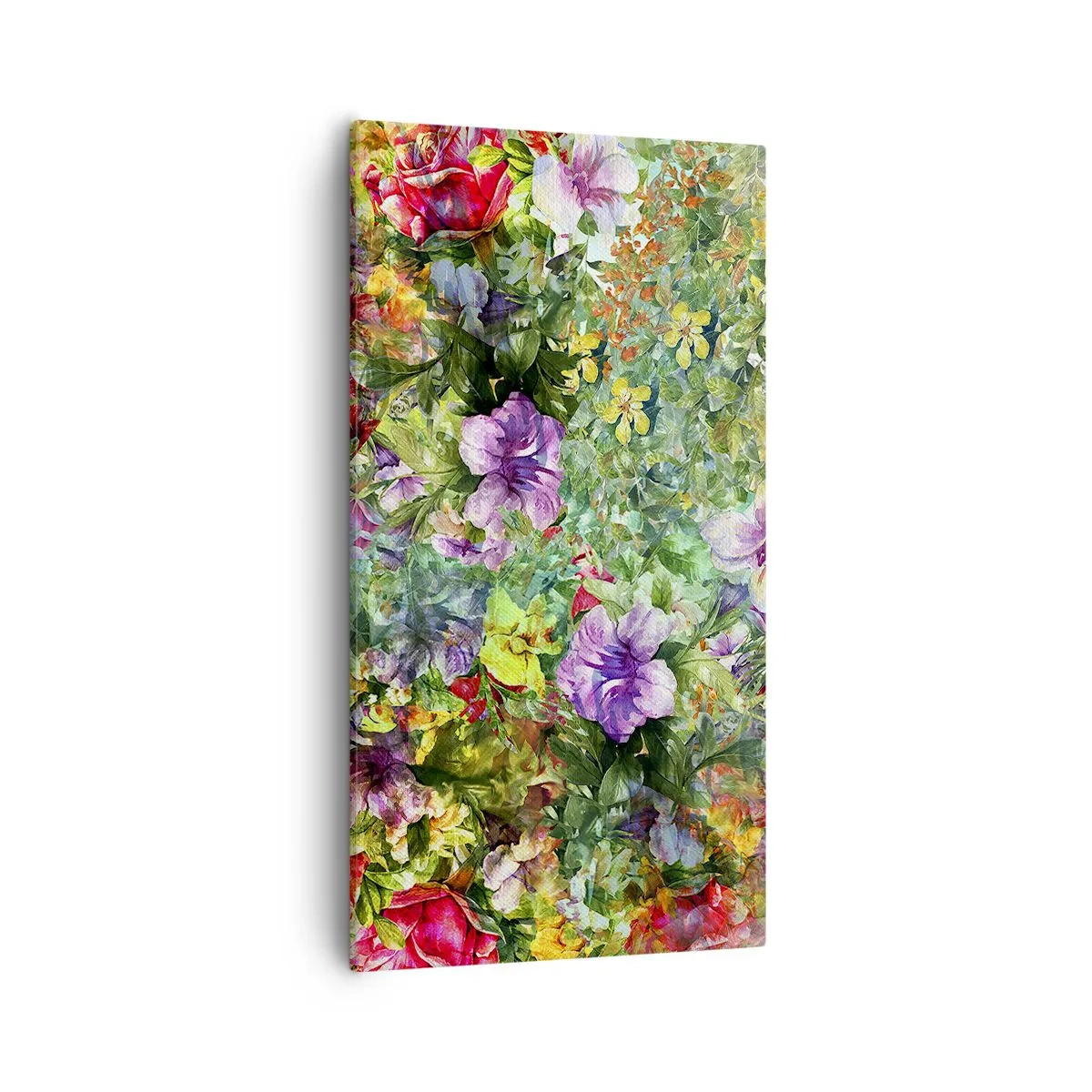Canvastavla - Bild på duk - Ta en dopp i blommorna - 55x100 cm