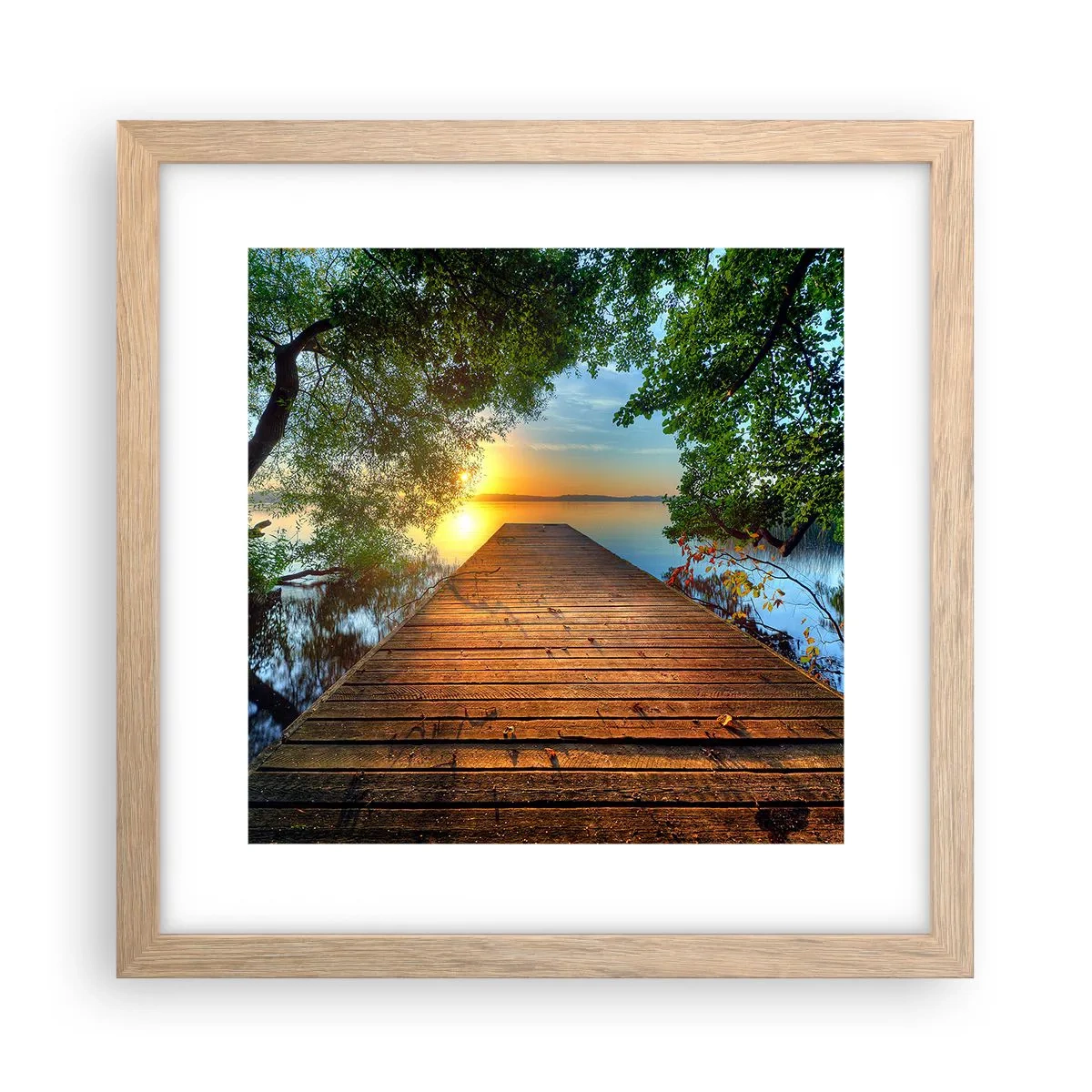 Affisch i ram av ljusek - Sakta ner, sätt dig - 30x30 cm