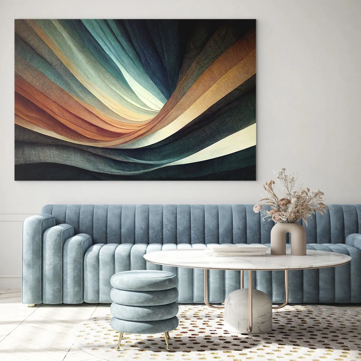 Glastavla - Bild på glas - Vävd av färger - 120x80 cm