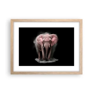Affisch i ram av ljusek - Tänk inte på en rosa elefant! - 40x30 cm