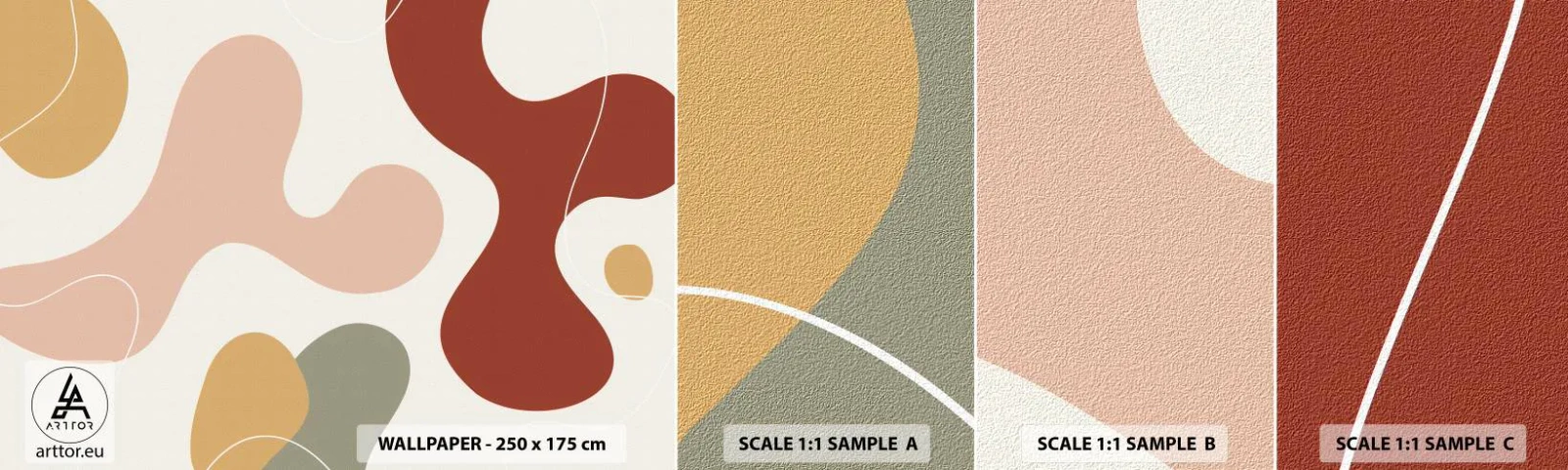 Provbit av självhäftande fototapet Deluxe Sticker - Ornamental zig-zack? - Abstraktion, Bit, Fantasi - 100x30 cm