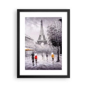 Affisch i svart ram - Promenad i Paris - 30x40 cm