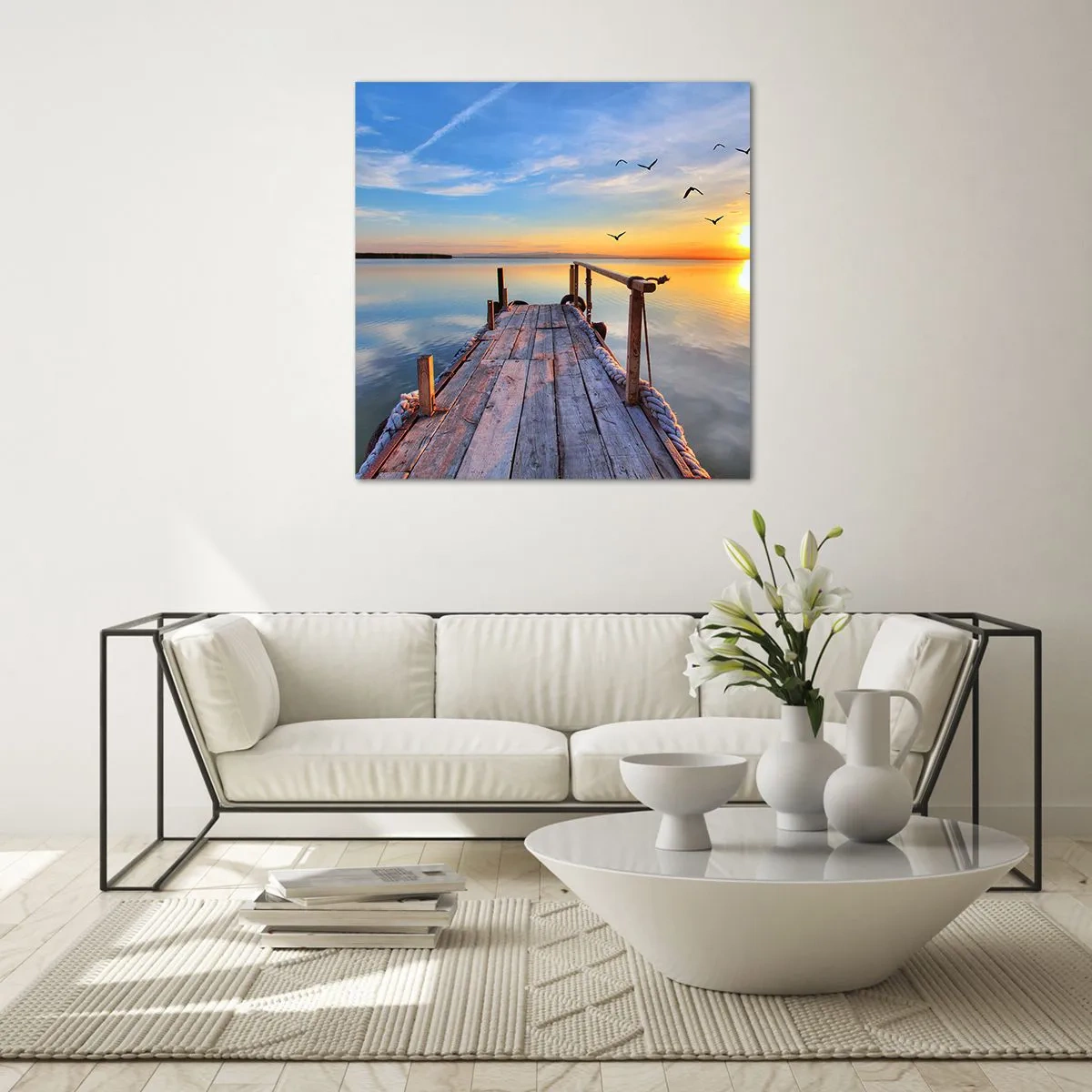 Glastavla - Bild på glas - Gå mot solen - 60x60 cm