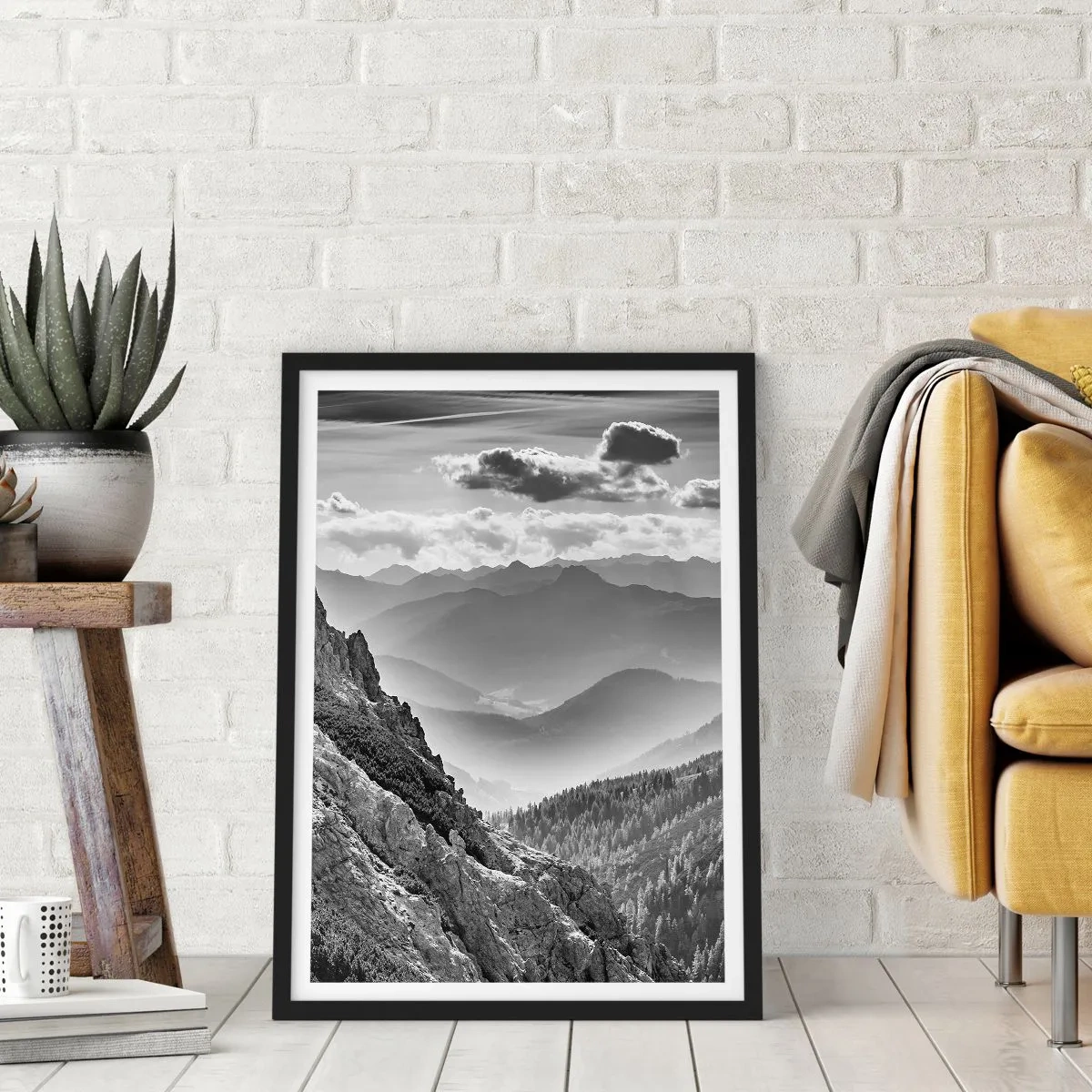 Affisch i svart ram - Ända fram till horisonten - 70x100 cm