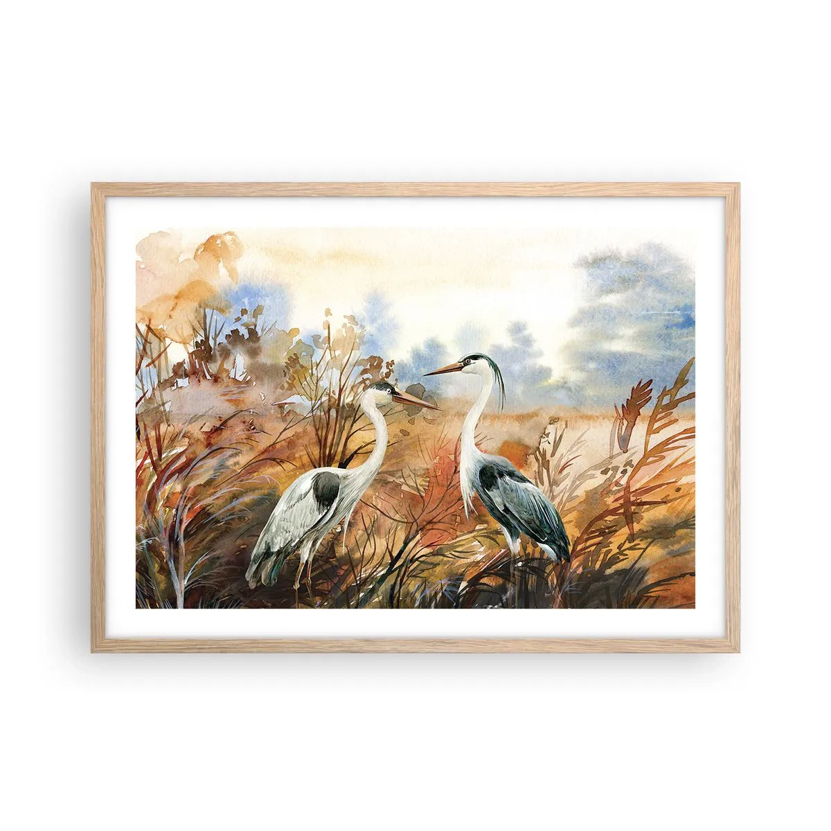 Affisch i ram av ljusek - Vart ska vi på hösten? - 70x50 cm