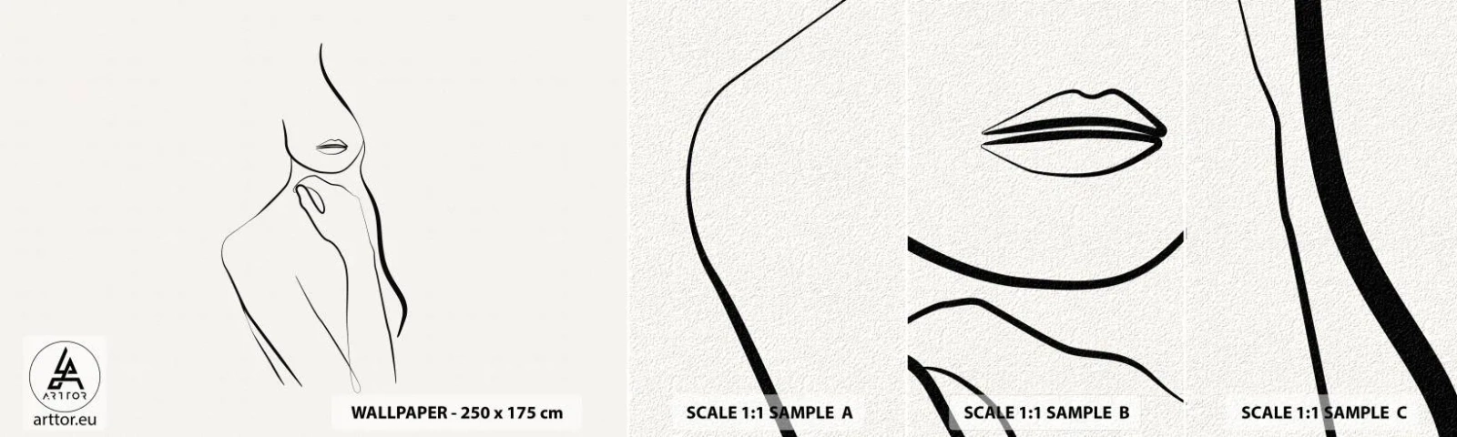 Fototapet Prov Standard Eco - Melankolins våg - Abstraktion, Kvinnans kropp, Grafik - 100x30 cm