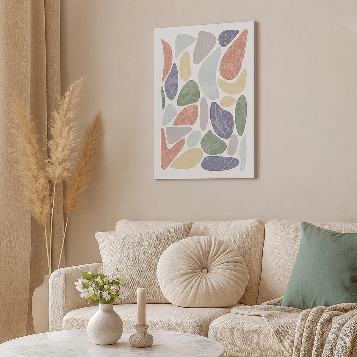 Canvastavla - Bild på duk - Mosaik av pulveriserade färger - 50x70 cm