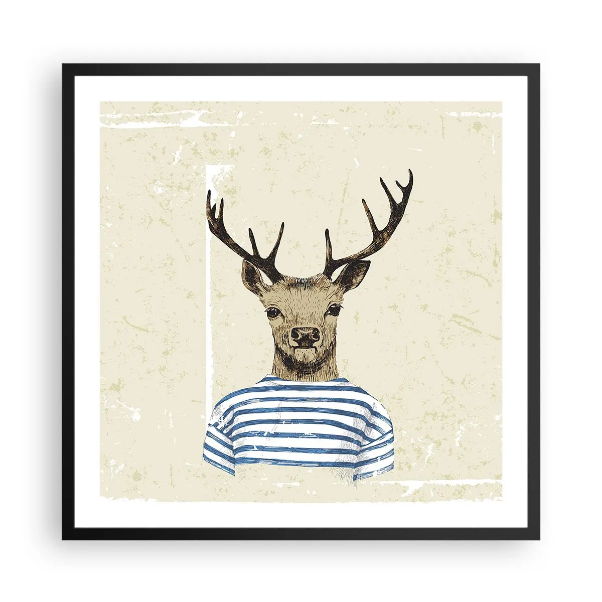 Affisch i svart ram - Ty jag gillar randiga tröjor! - 60x60 cm