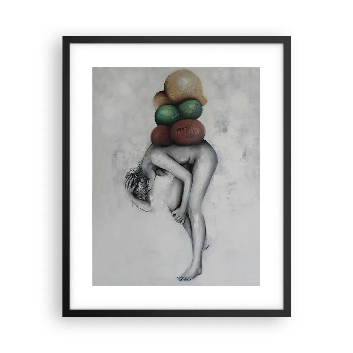 Affisch i svart ram - Livets börda - 40x50 cm