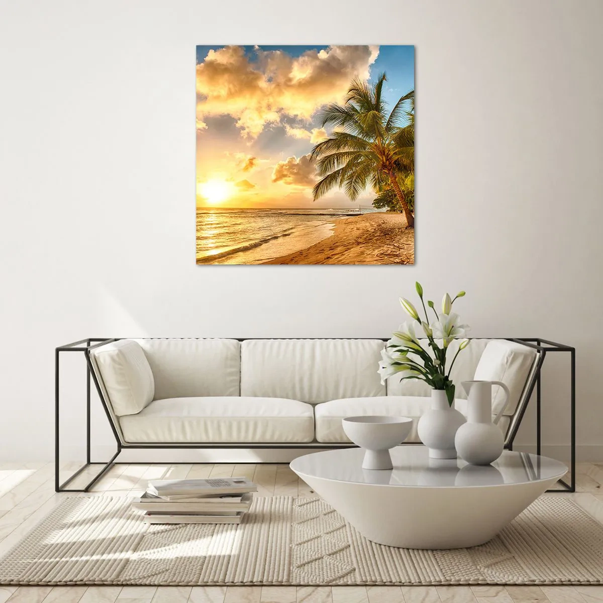 Glastavla - Bild på glas - Evig sommar, alltid semester - 40x40 cm