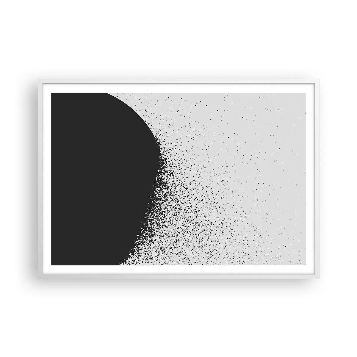 Affisch i vit ram - Partiklarnas rörelse - 100x70 cm