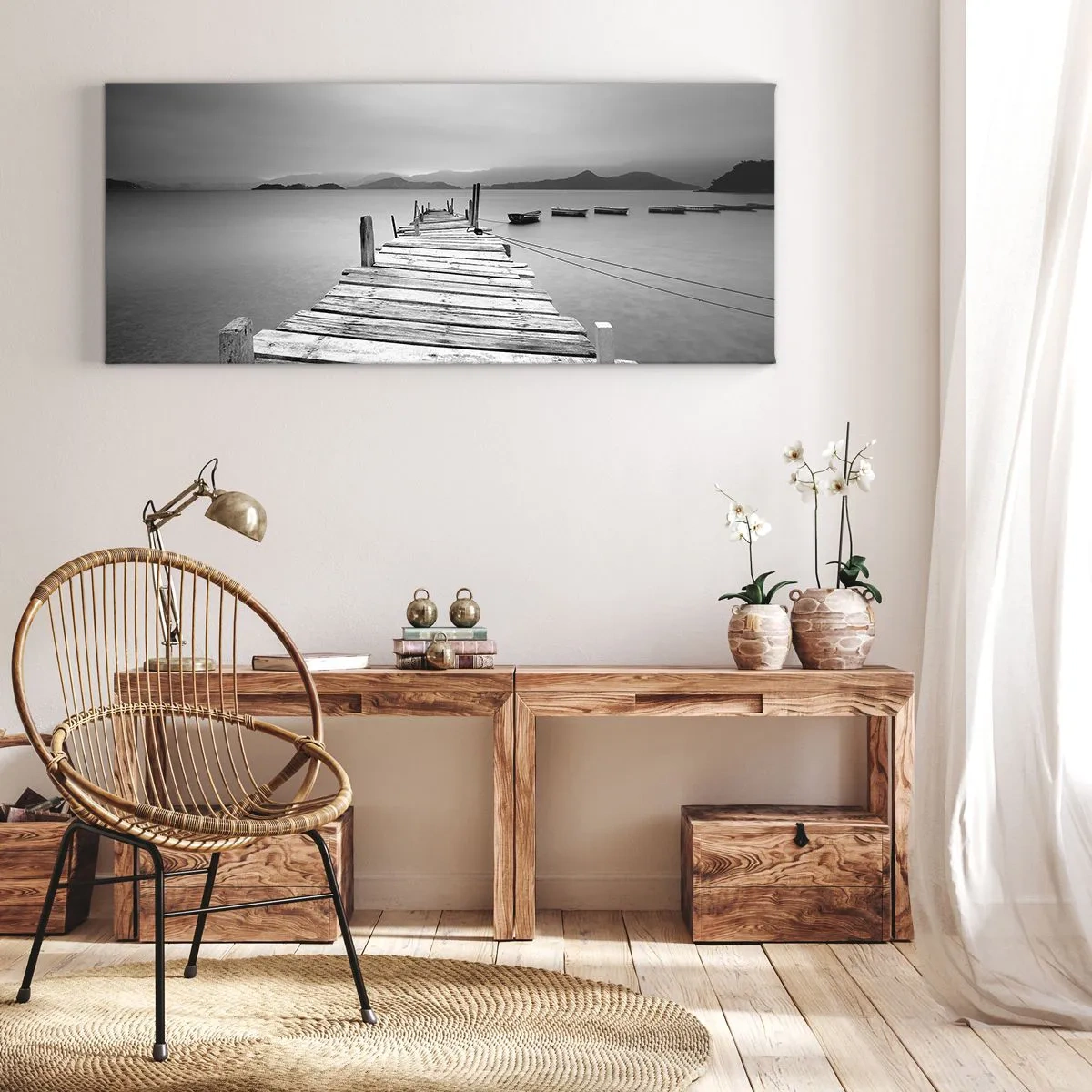 Canvastavla - Bild på duk - Bortom bergen och hav - 90x30 cm