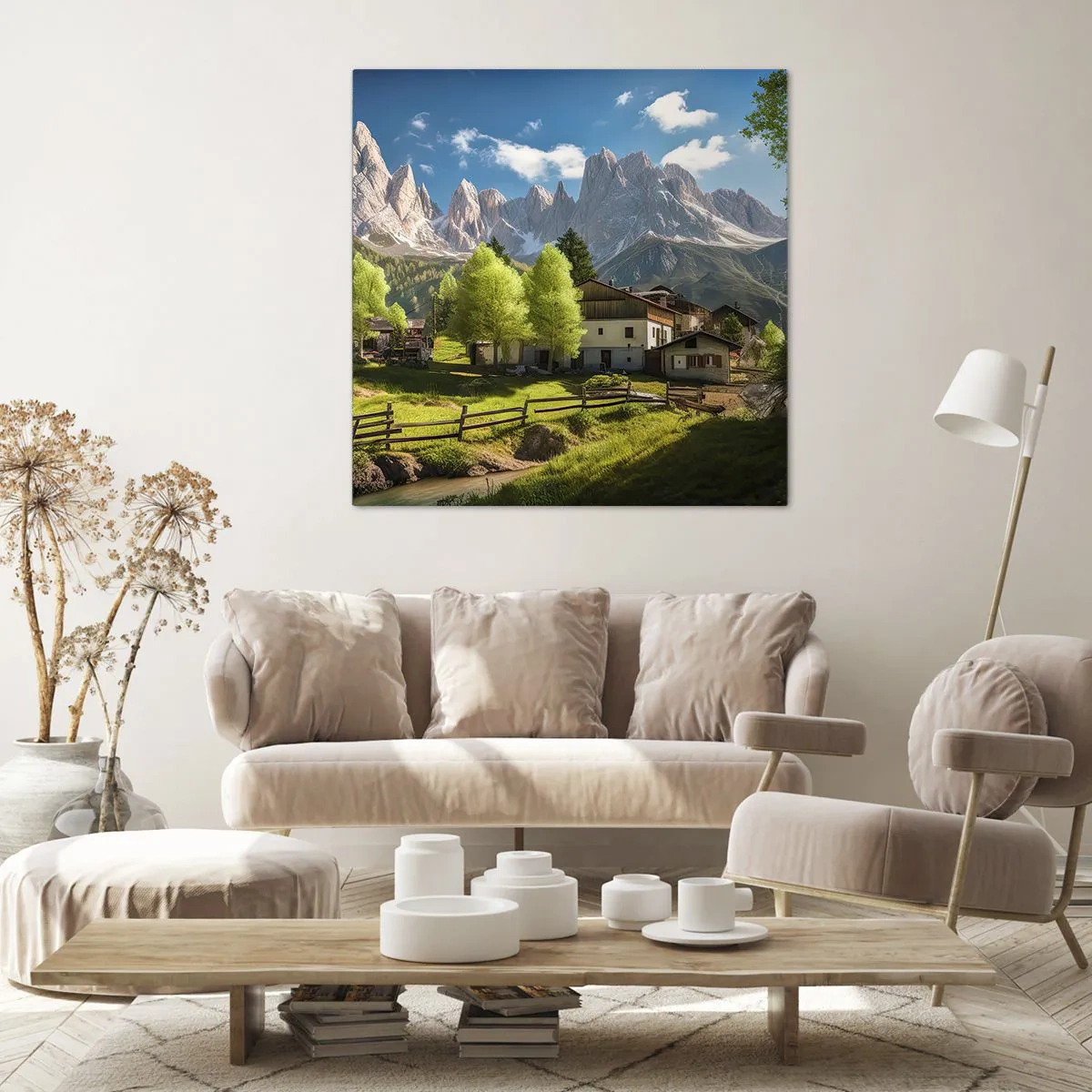 Canvastavla - Bild på duk - Alpin idyll - 60x60 cm