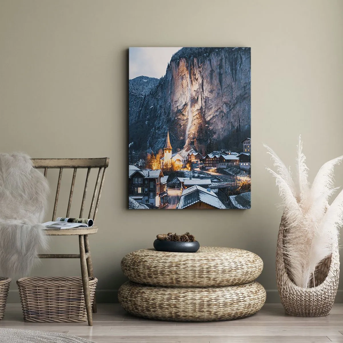 Canvastavla - Bild på duk - Vinterns ljusa ande - 70x100 cm