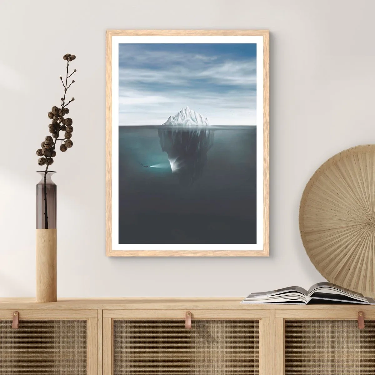 Affisch i ram av ljusek - Undervattensmysterium - 50x70 cm