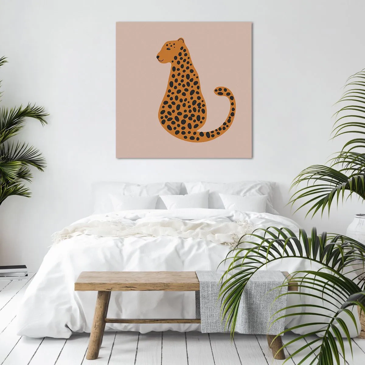 Canvastavla - Bild på duk - Pantermönster är inne - 70x70 cm
