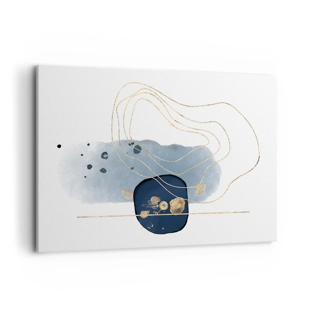 Canvastavla - Bild på duk - Blå-guld fantasi - 120x80 cm