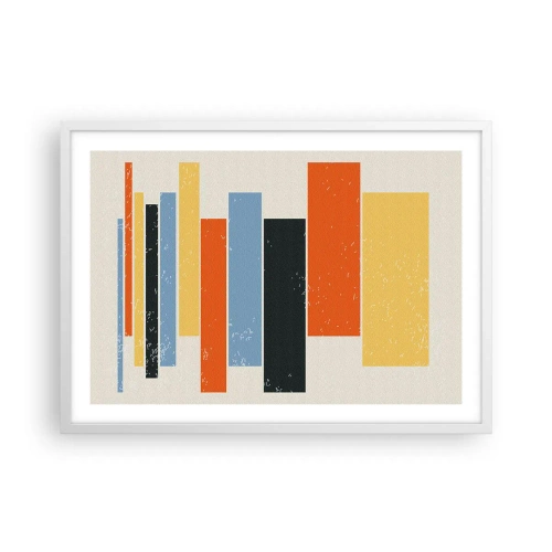 Affisch i vit ram - Inspelning av musik - 70x50 cm