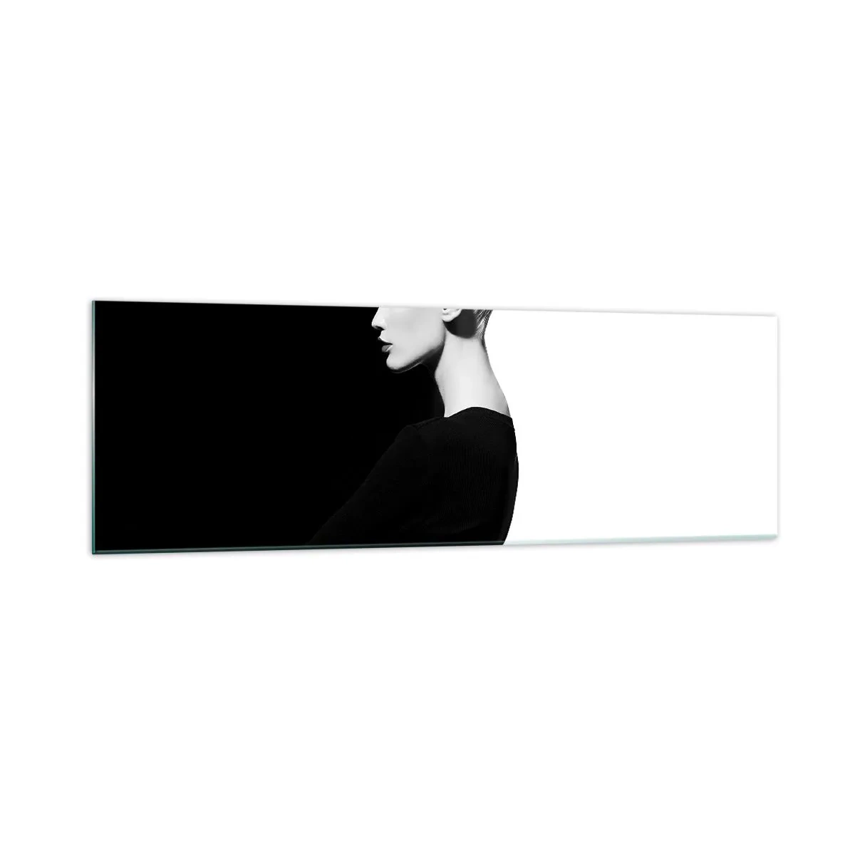 Glastavla - Bild på glas - Helt enkelt en kvinna - 160x50 cm