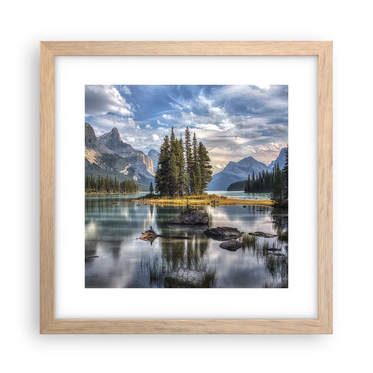 Affisch i ram av ljusek - Vid stort och rent vatten - 30x30 cm