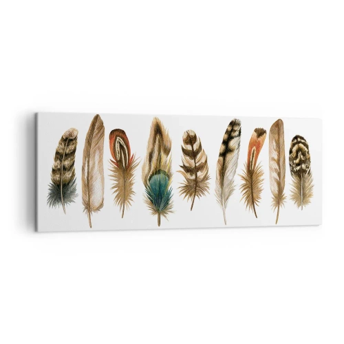 Canvastavla - Bild på duk - Fjädervariation - 140x50 cm