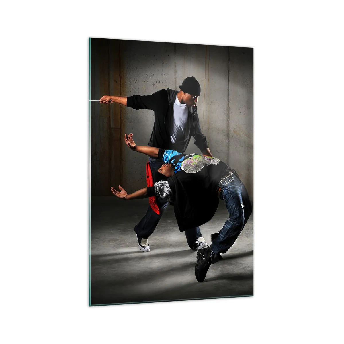 Glastavla - Bild på glas - Dansar med gatuvinden - 70x100 cm