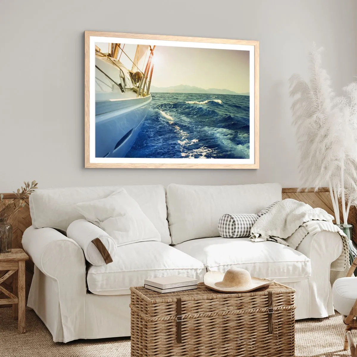 Affisch i ram av ljusek - Mot äventyret - 70x50 cm