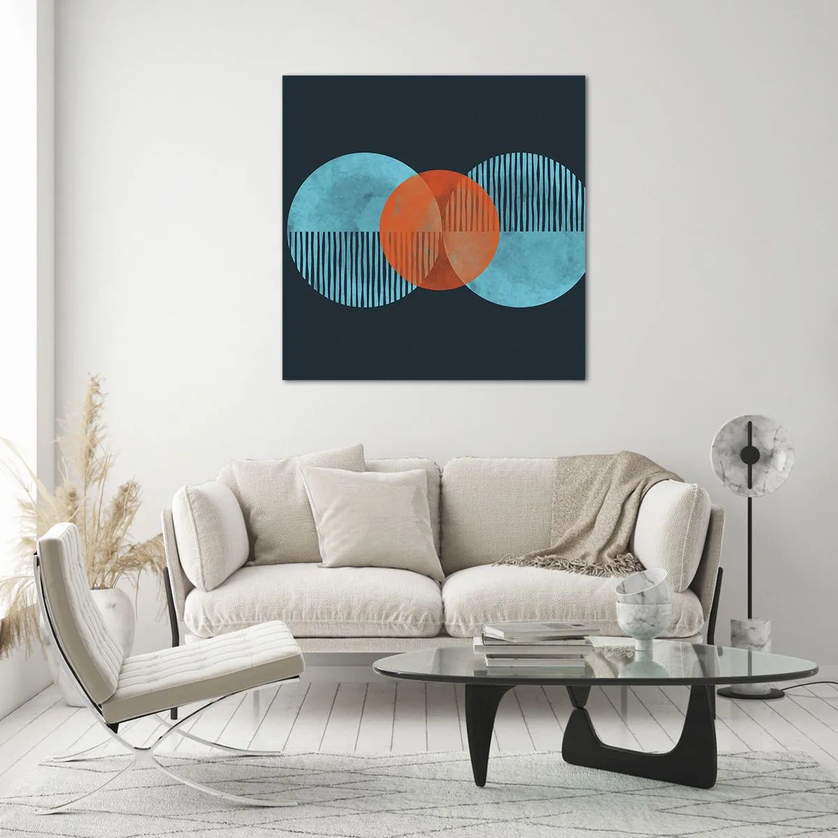 Glastavla - Bild på glas - Symmetrisk komposition - 70x70 cm