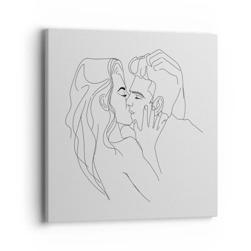 Canvastavla - Bild på duk - Med samma streck - 40x40 cm