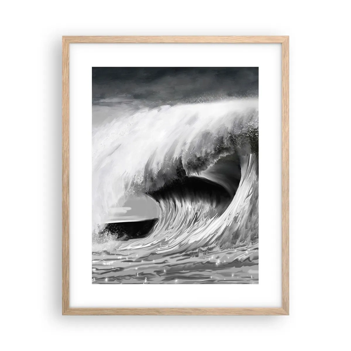 Affisch i ram av ljusek - Havets ilska - 40x50 cm
