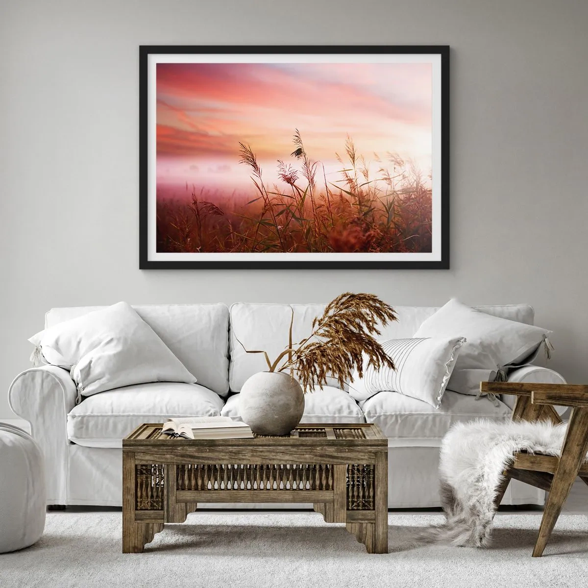 Affisch i svart ram - Drakar, maskrosor, vind - 91x61 cm