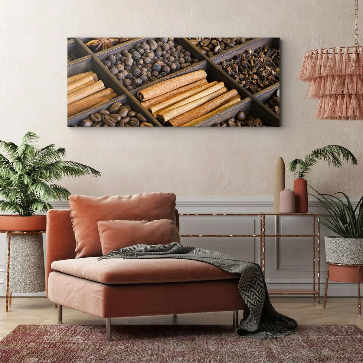 Canvastavla - Bild på duk - Aromskattekista - 140x50 cm