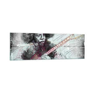 Glastavla - Bild på glas - På musikens vågor - 160x50 cm